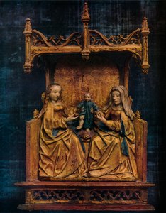 Jungfrun och St. Anne som lär spädbarnsfrälsaren att gå, c1470 av Unbekannt