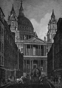 West End av St. Pauls Cathedral från Ludgate Street Ludgate Hill, 1907 av Unbekannt