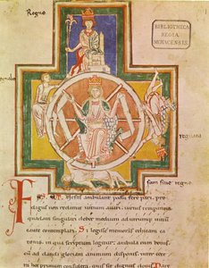 The Wheel of Fortune Rota Fortunae från Carmina Burana, ca 1230 av Unbekannt