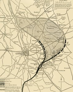 The Ypres Salient före och efter det andra slaget vid Ypres..., första världskriget, 1915, c1920. av Unbekannt