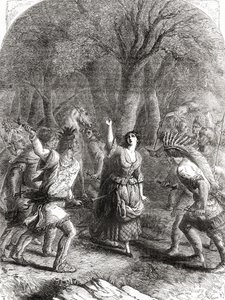 Bortförandet och senare mordet på Jennie aka Jane McCrea av indianer 1777 under det amerikanska revolutionskriget. av Unbekannt
