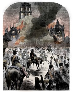 Brännandet av St Pauls Cathedral under den stora branden i London, c1902 av Unbekannt