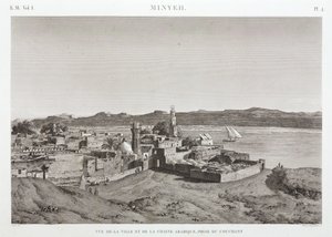 Staden Al Minya och floden Nilen, Egypten av Unbekannt