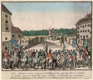Kröningen av kejsar Leopold II till kung av Ungern i Pressburg den 15 november 1790, 1790. av Unbekannt
