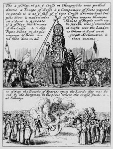 Förstörelsen av Cheapside Cross och bränningen av Book of Sports, maj 1643 1903 av Unbekannt