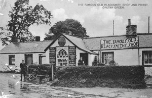Den berömda gamla smidesbutiken, Gretna Green, Dumfriesshire, Skottland, 1900-talet av Unbekannt