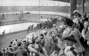 Avslutningen på maraton, olympiska spelen, London, 1908, c1920 av Unbekannt