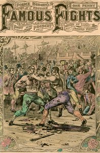 Den första kampen mellan Tom Spring och Jack Langan, 1824 sent 1800- eller tidigt 1900-tal av Unbekannt