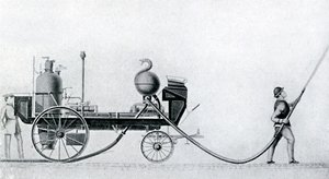 Den första ångbrandbilen, c1830 av Unbekannt