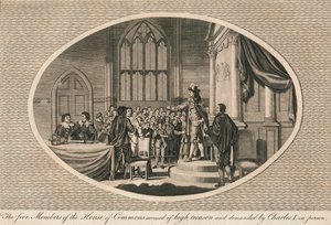 De fem ledamöterna av underhuset anklagade för högförräderi, 1642 1793 av Unbekannt