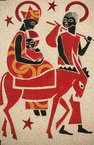Flygningen till Egypten Keur Moussa klosterkyrkans fresk designades och målades 1963 av Dom Georges Saget Keur Moussa Senegal av Unbekannt