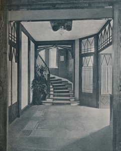 Golvet och trappan i Behrens House, designad av Peter Behrens, 1901 av Unbekannt