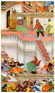 Mordet på Adham Khan av Akbar, c1600 1956 av Unbekannt
