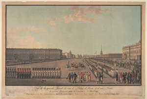 Paraden framför Vinterpalatset i St. Petersburg, 1799 av Unbekannt