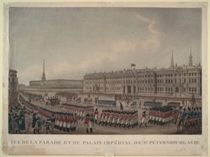 Paraden framför Vinterpalatset i St Petersburg 1812, 1812 av Unbekannt