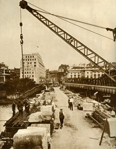 Ombyggnaden av Waterloo Bridge, London, 1934, 1935. av Unbekannt