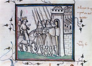 Charles VI av Frankrikes återkomst efter slaget vid Rosbecque, 1382, 1300-1400-talet av Unbekannt