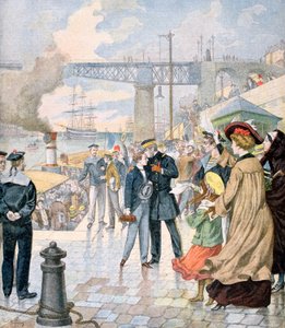 Återkomsten av fartyget Borda och ombordstigning av fartyget Fistots, Brest, Frankrike, 1902 av Unbekannt
