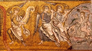 Havet gav upp sina döda The Last Judgement, Detail, 1100-talet av Unbekannt