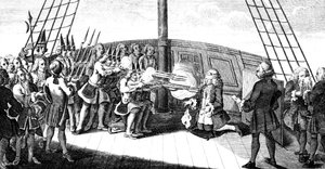 Skjutningen av amiral Byng ombord på Monarque, 1757 av Unbekannt
