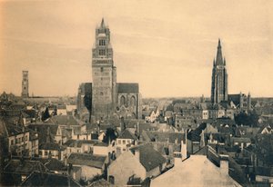 De tre tornen, klockstapeln, katedralen och vår frus kyrka, c1910 av Unbekannt