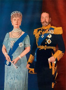 Deras majestäter kung George V och drottning Mary vid tiden för deras silverjubileum 1935, 1951. av Unbekannt