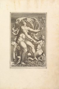 Thetis Sittande med en Triton, 1500-talet. av Unbekannt