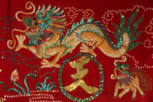 Thien Hau taoistiska tempel. Drake. Drake. Ho Chi Minh City. Vietnam av Unbekannt