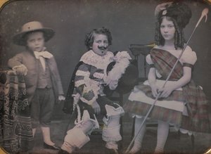 Tre barn i kostym, 1850-talet. av Unbekannt
