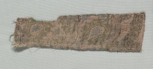 Tre fragment av italienskt gotiskt siden, 1350-1399. av Unbekannt