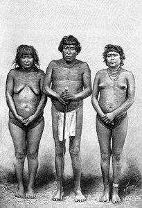 Tre Guarauni-indianer, Venezuela, 1895 av Unbekannt