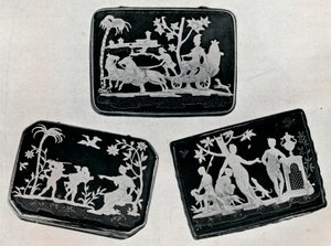 Tre pikésnusdosor, 1920. av Unbekannt