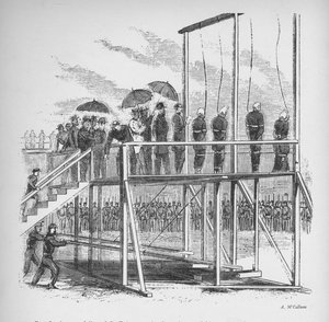 Tre män och en kvinna hängdes för mordet på Lincoln, c1865, 1938 av Unbekannt