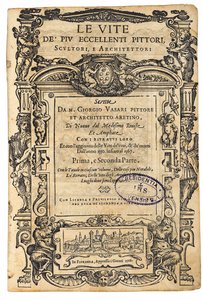 Titelsida från: Giorgio Vasari, The Lives of the Most Excellent Italian Painters, Sculptors, 1568. av Unbekannt