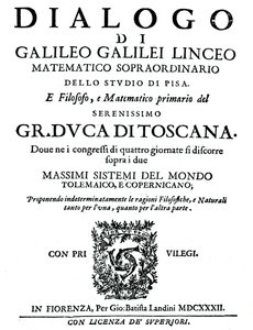 Titelsidan för Dialogo, av Galileo, 1632 av Unbekannt