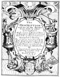 Titelsidan för The Description and Use of the Sector av Edmund Gunter, 1636 av Unbekannt