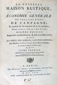 Titelsida till The New Rustic House, eller General Economy, 1775 av Unbekannt