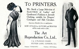 Till skrivare - Annonsen The Art Reproduction Co., Ltd, 1909. av Unbekannt