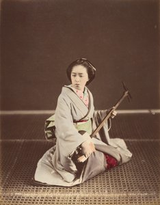 "Tokyo Geisha med Shamisen", 1870-talet. av Unbekannt