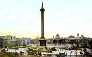 Trafalgar Square och Nelsons kolumn, London, 1900-talet av Unbekannt