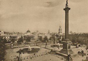 Trafalgar Square. Där Kings Falcons en gång hölls tillsammans med de kungliga hästarna, c1935. av Unbekannt