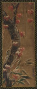 Träd, höstranka och snö, Edo-perioden, 1615-1868. av Unbekannt