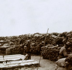 Skyttegravar vid Mamelon Vert, Nieuwpoort, Flandern, Belgien, c1914-c1918 av Unbekannt