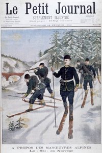 Trupper på skidor på alpina manövrar, Norge, 1902 av Unbekannt