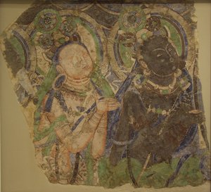 Två beundrande bodhisattvor, 4-600-talet. av Unbekannt