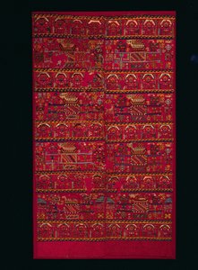 Två gobelängvävda panelfragment, 1000-1460-tal. av Unbekannt