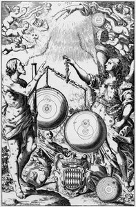 Urania, Astronomins Muse, väger och jämför universums system, 1651 av Unbekannt