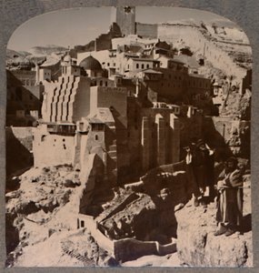 Valley of Mar Saba and Convent, från Brook Kedron, c1900 av Unbekannt
