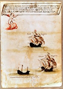 Vasco da Gamas flotta till sjöss, 1497 av Unbekannt