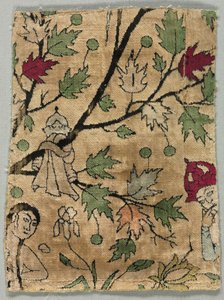 Sammetsfragment, Khusrau ser Shirin badar, 1550-99. av Unbekannt
